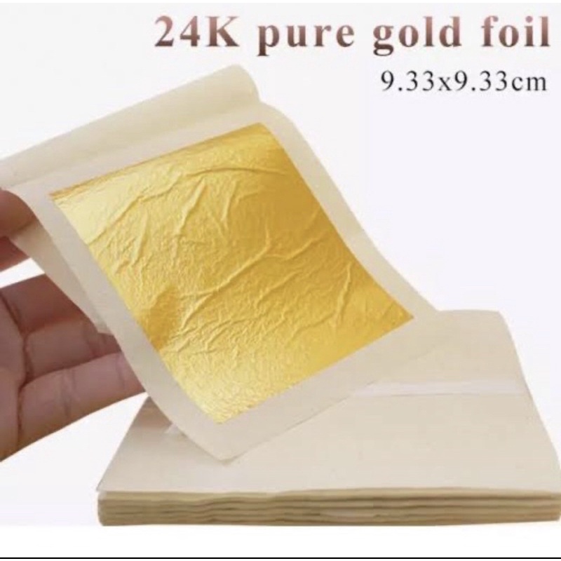 

5 lembar edible gold leaf foil sheet 9,3 cm