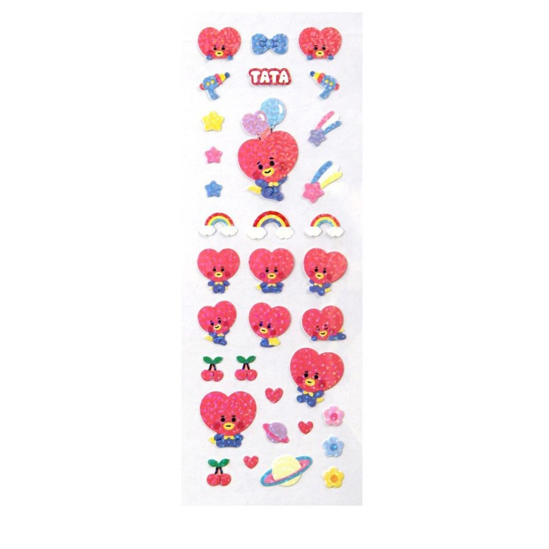 Kpop BTS Kartun Lucu Stiker Transparan DIY Akun Tangan Diary Telepon Tahan Air Stiker Dinding Tape Dekorasi