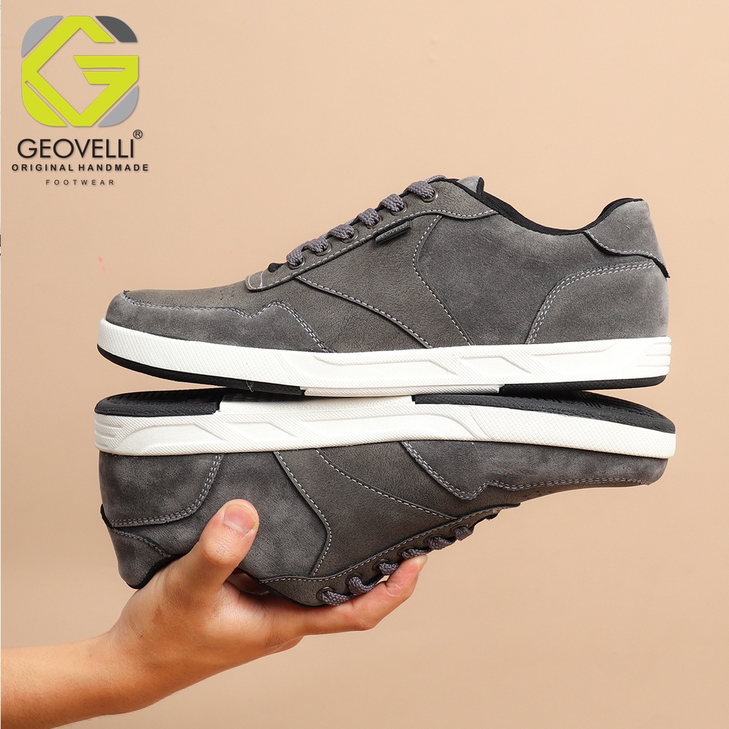 GEOVELLI ORIGINAL - Sepatu Kasual Sneakers Pria Abu-Abu Sepatu Distro Premium Exclusive Gvl.3125