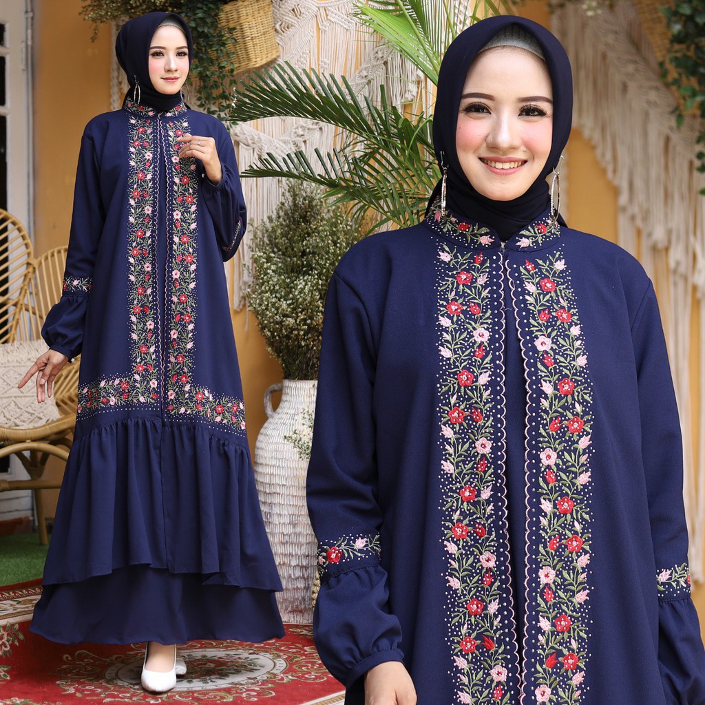 HOPYLOVY - Gamis Wanita Hijab Bermotif Beallin