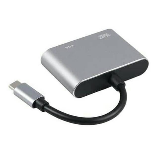 CONVERTER USB TYPE C To HDMI DAN VGA Adapter 2IN1 TIPE Ke Macbook Pro