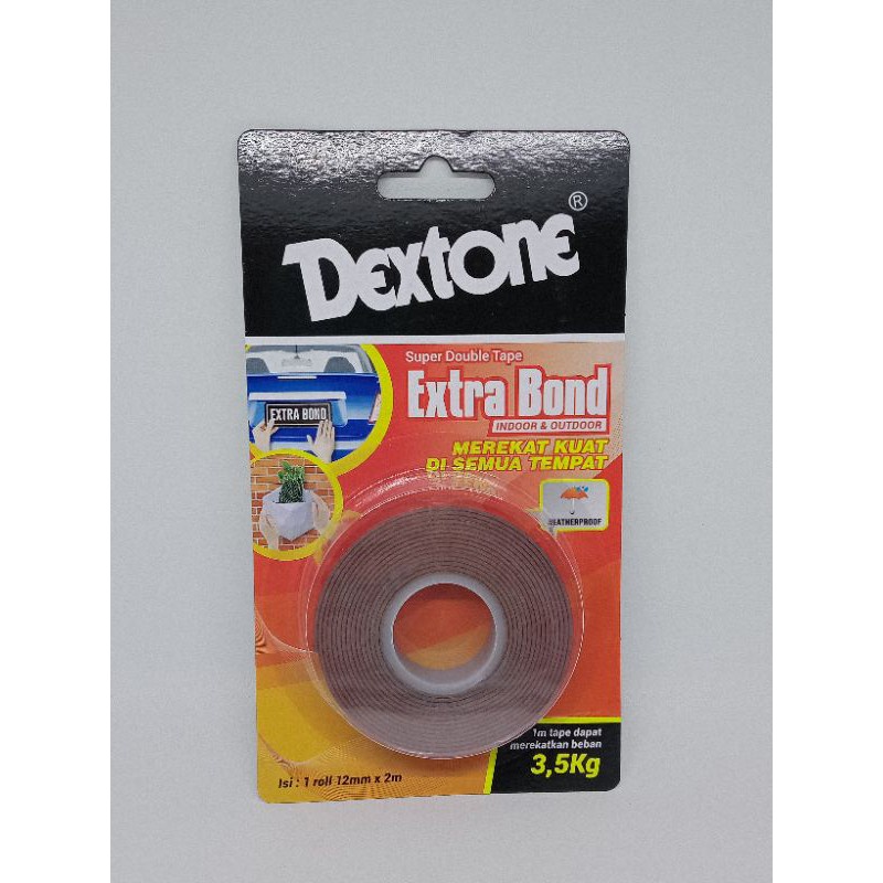 

Double Tape Outdoor Indoor DEXTONE 12MM Merah Extra Bond