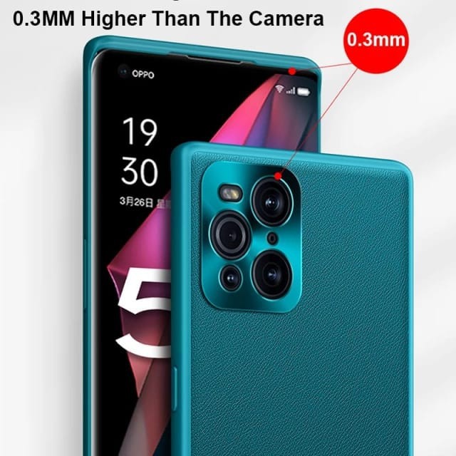 OPPO FIND X3 PRO SOFT CASE LEATHER LUXURY METAL CAMERA PROTECT