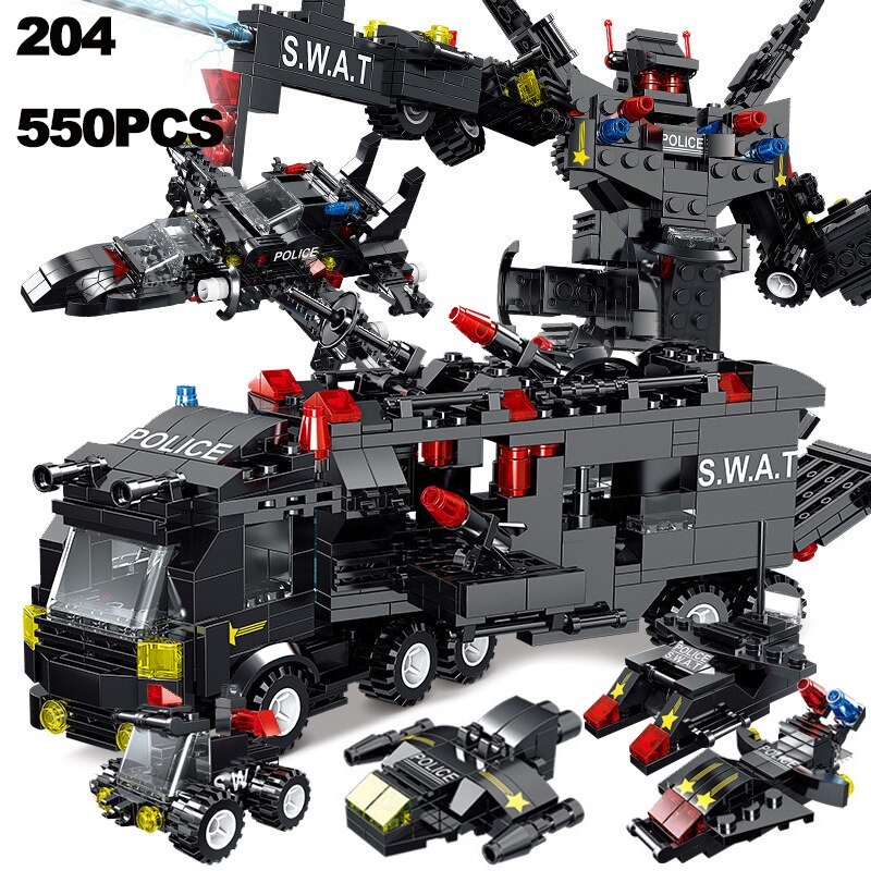 Building Blocks Mainan Mobil Military Police Car 550PCS - TS99001 - Black