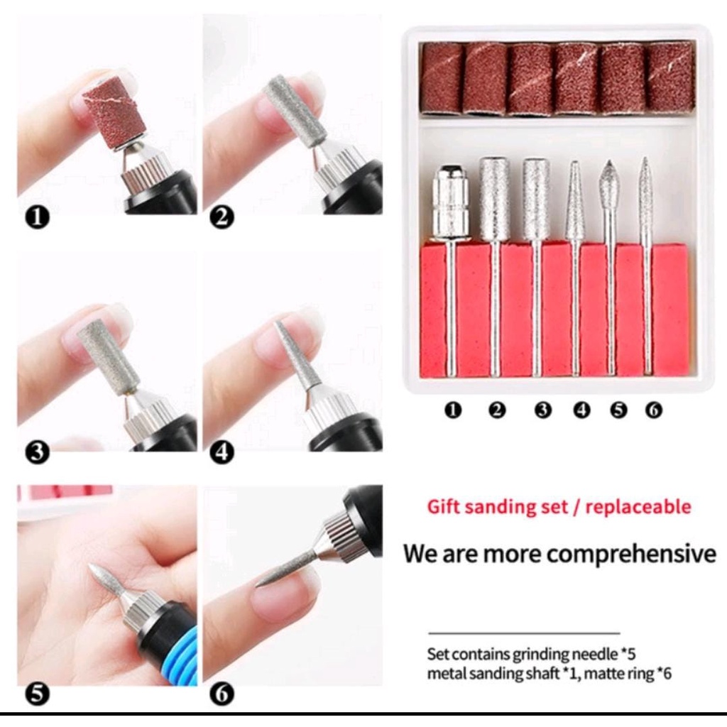 ELECTRIC NAIL DRILL GRINDING MANICURE MACHINE MESIN KIKIR AMPLAS KUKU