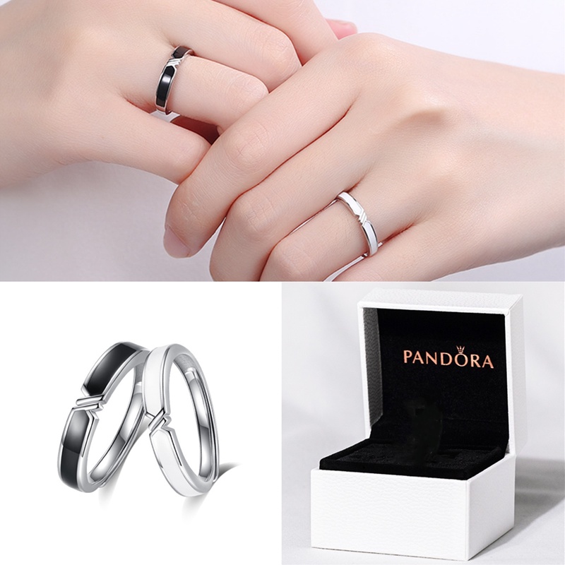 Cincin Pasangan Pandora Bahan 925 Silver Untuk Hadiah Valentine