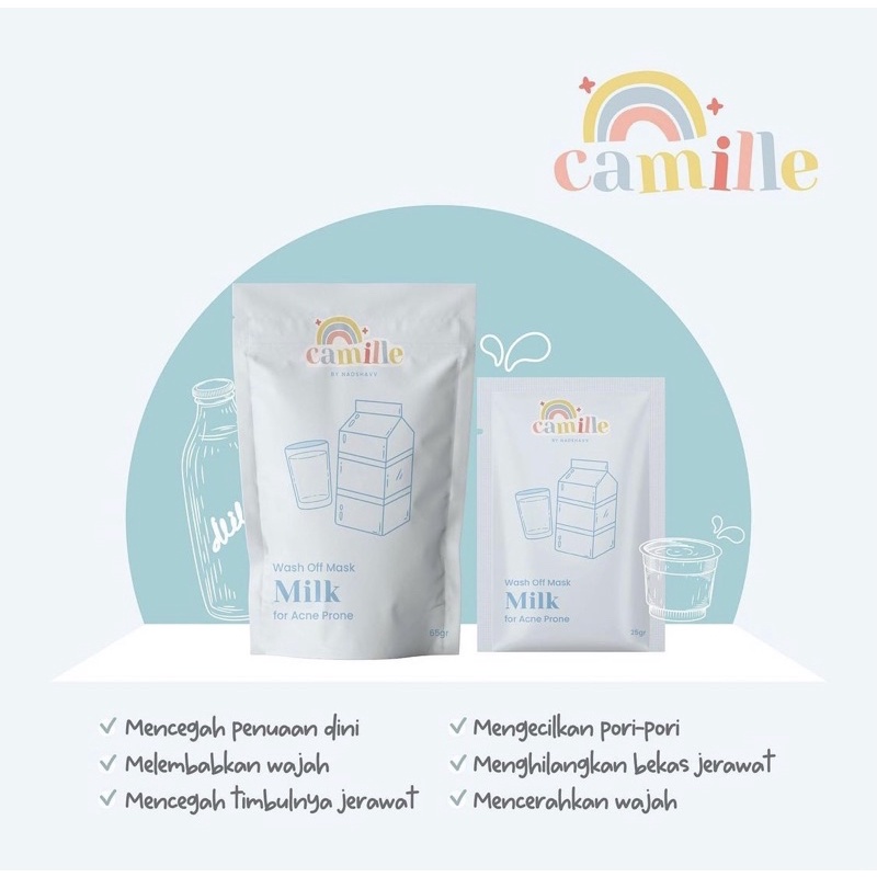MASKER CAMILLE • FACE MIST CAMILLE • BODY SCRUB CAMILLE | MASKER ORGANIK BPOM-MILK 65 GR