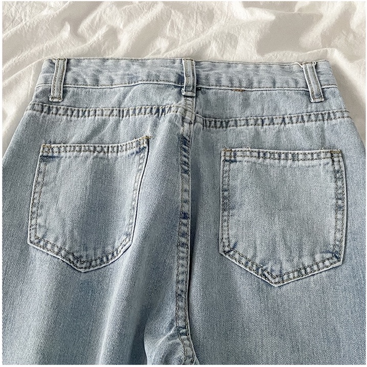 Vintage Klasik Highwaist Straight Loose Celana Jeans Panjang Wanita/Celana Kulot Jeans Kulot