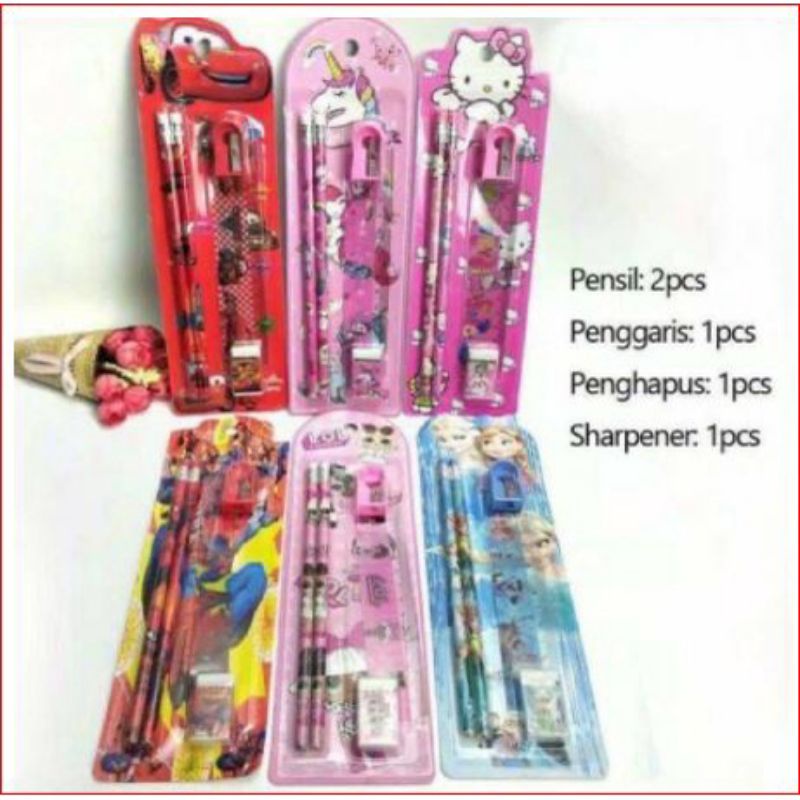 SET ALAT TULIS PENSIL 5IN1