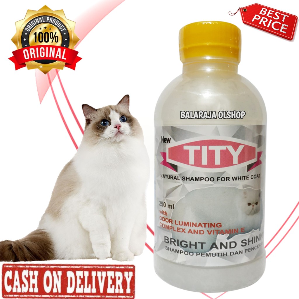 Shampo Kucing Bulu Putih Sampo Penghilang Noda Kuning Tity Cat White Solid