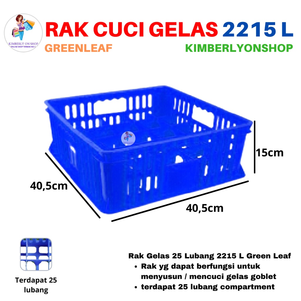 Rak Gelas 25 Sekat Container gelas 2215 L Green Leaf