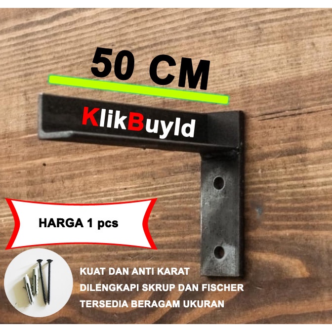 SIKU MEJA DINDING - SIKU BESI PAPAN AMBALAN - SIKU BESI UKURAN 50cm