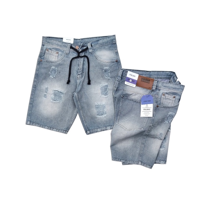 Celana Jeans Pendek Sobek Snow Wash Premium 28-33