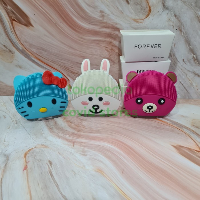 facial brush electric kuas cuci muka elektrik model cartoon murah