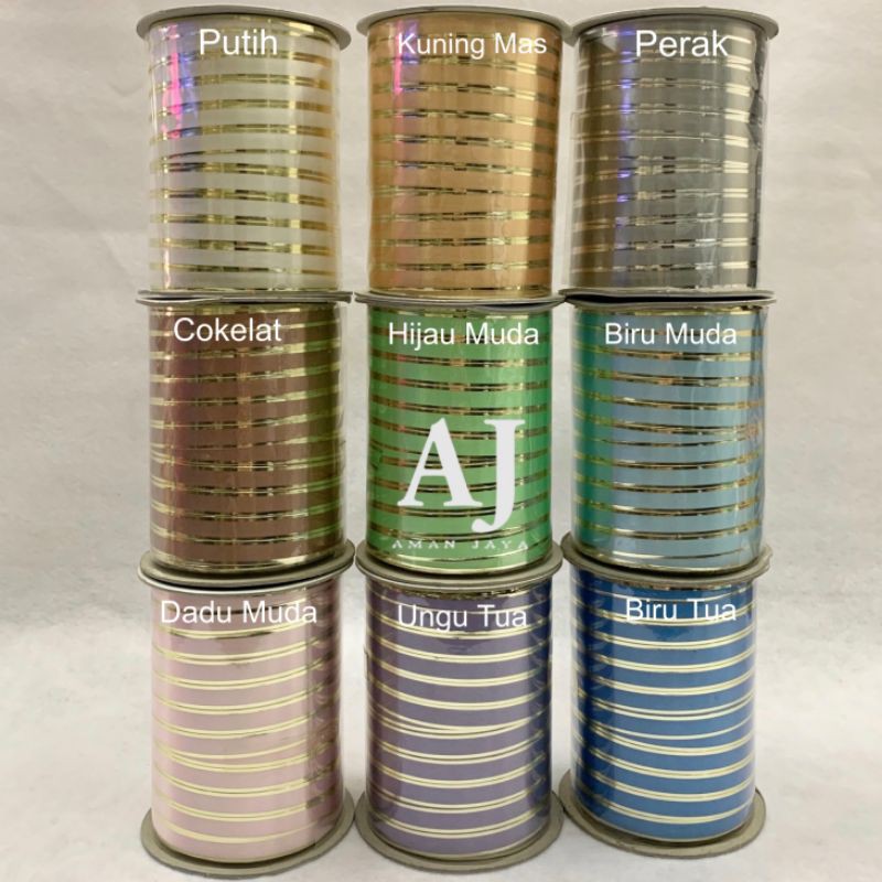 

Pita Kado 1/2 Inch / Pita Jepang List Emas 1,25 cm (100 Meter)