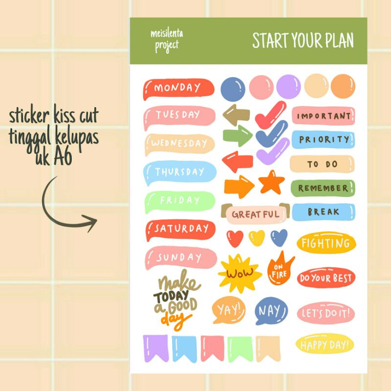

START YOUR PLAN - STICKER DECO KISS CUT / STIKER JURNAL PLANNER SCRAPBOOK LUCU MURAH BY MEISILENTA PROJECT