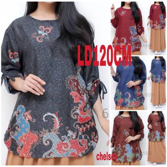 BLOUSE motif BATIK LD120CM BIG SIZE HAN JUMBO