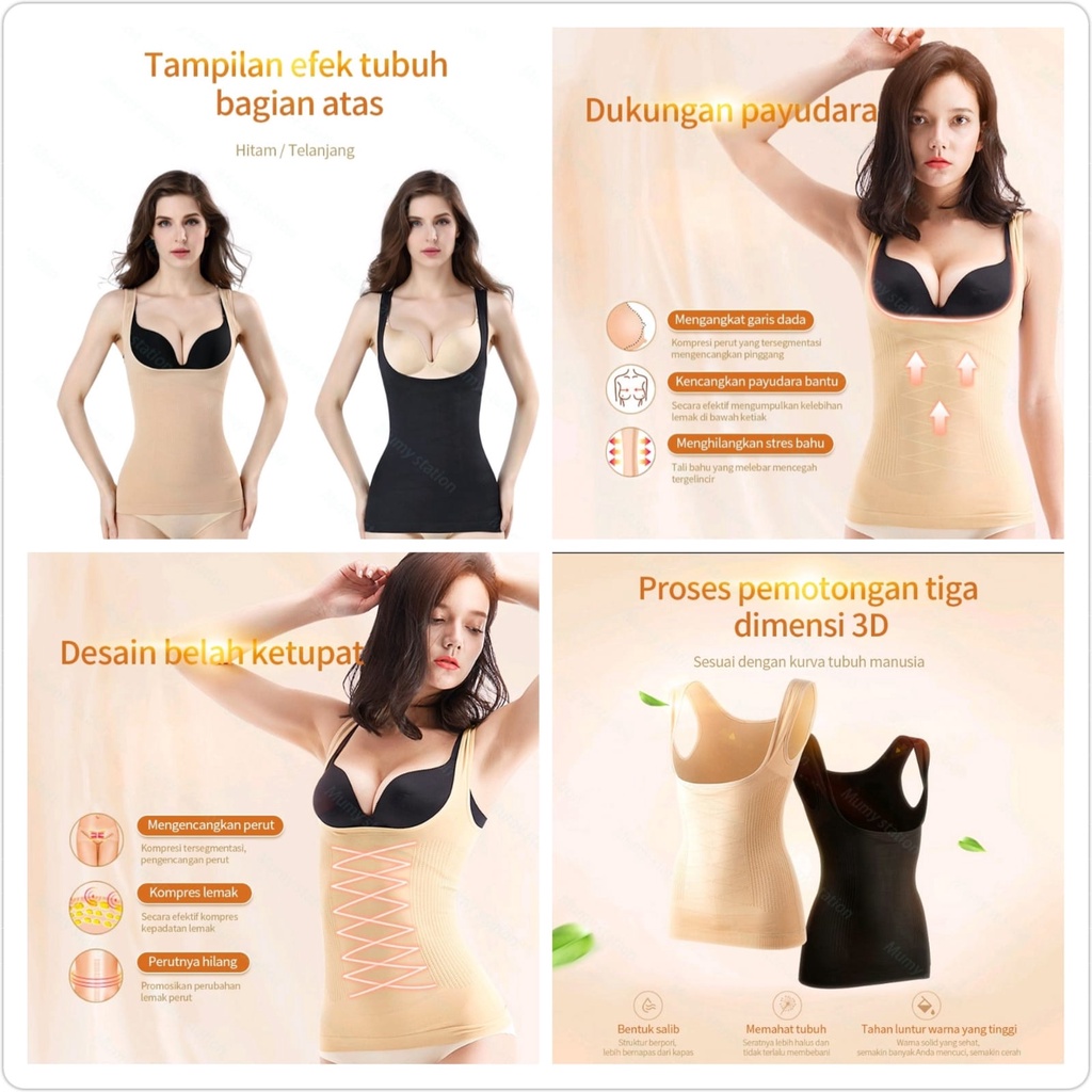 CAMISOLE BODY SHAPER DIAMOND KORSET BAJU ATASAN PELANGSING