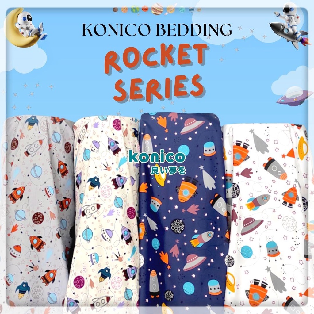 konico Bahan Kain Sprei Bahan MIKROTEX Motif UNICORN PELANGI  ROKET anak Meteran harga murah
