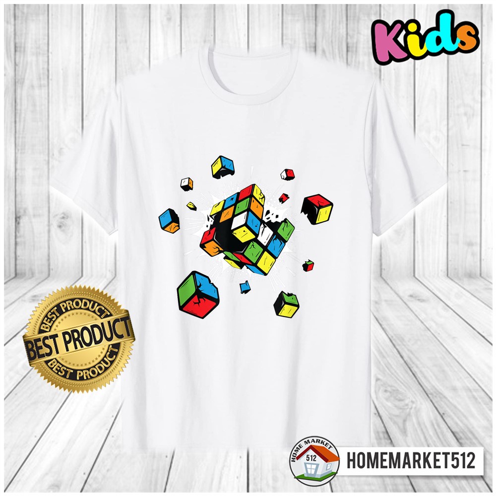 Kaos Anak Exploding rubix rubiks rubics cube present gift for kids T-Shirt Kaos Anak Laki-laki Dan Perempuan Premium SABLON ANTI RONTOK | HOMEMARKET512