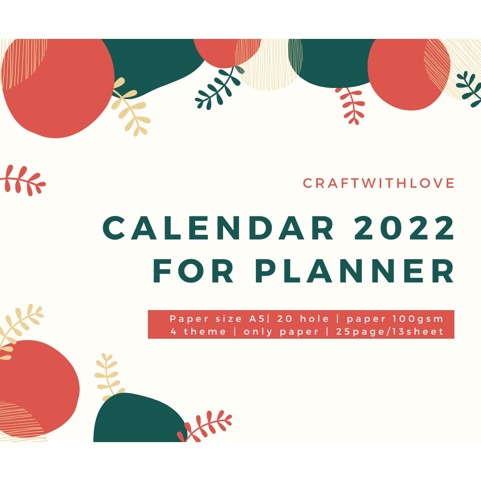 

KALENDER 2022 FOR PLANNER/ BULLET JOURNAL