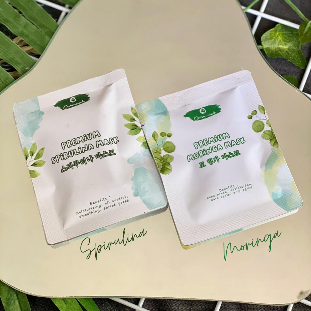 Capsule Mask Masker Spirulina & Masker Moringa 100 Herbal Shopee