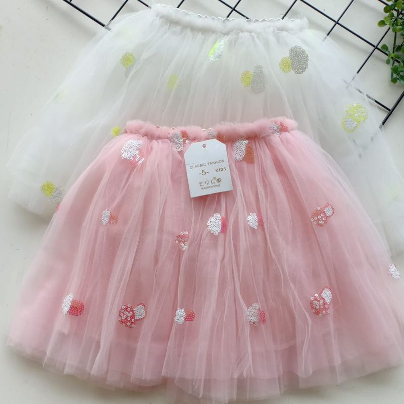 Rok Tutu anak import usia 1-6th pendek Tile Tumpuk Import Lembut motif BUNGA / Grosir Pakaian Anak murah / rok tutu anak import premium