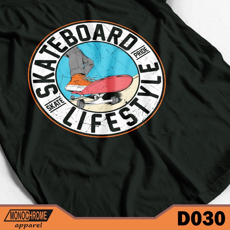 D030 Kaos Baju Distro Pria Skate Skater Skaters Skateboard