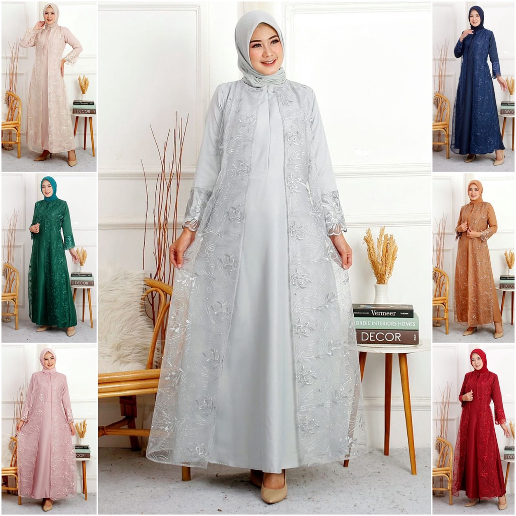 XXL Gamis Hena Busui TilLe Bordir Mutiara !! SIZE JUMBO XXL XXXL JUMBO BIGSIZE !!