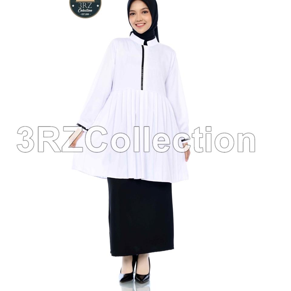 Langsung Beliii.. Tunik Putih Wanita Baju Tunik Putih Lis Hitam Pns Seragam Putih Pns Wanita Baju Pu