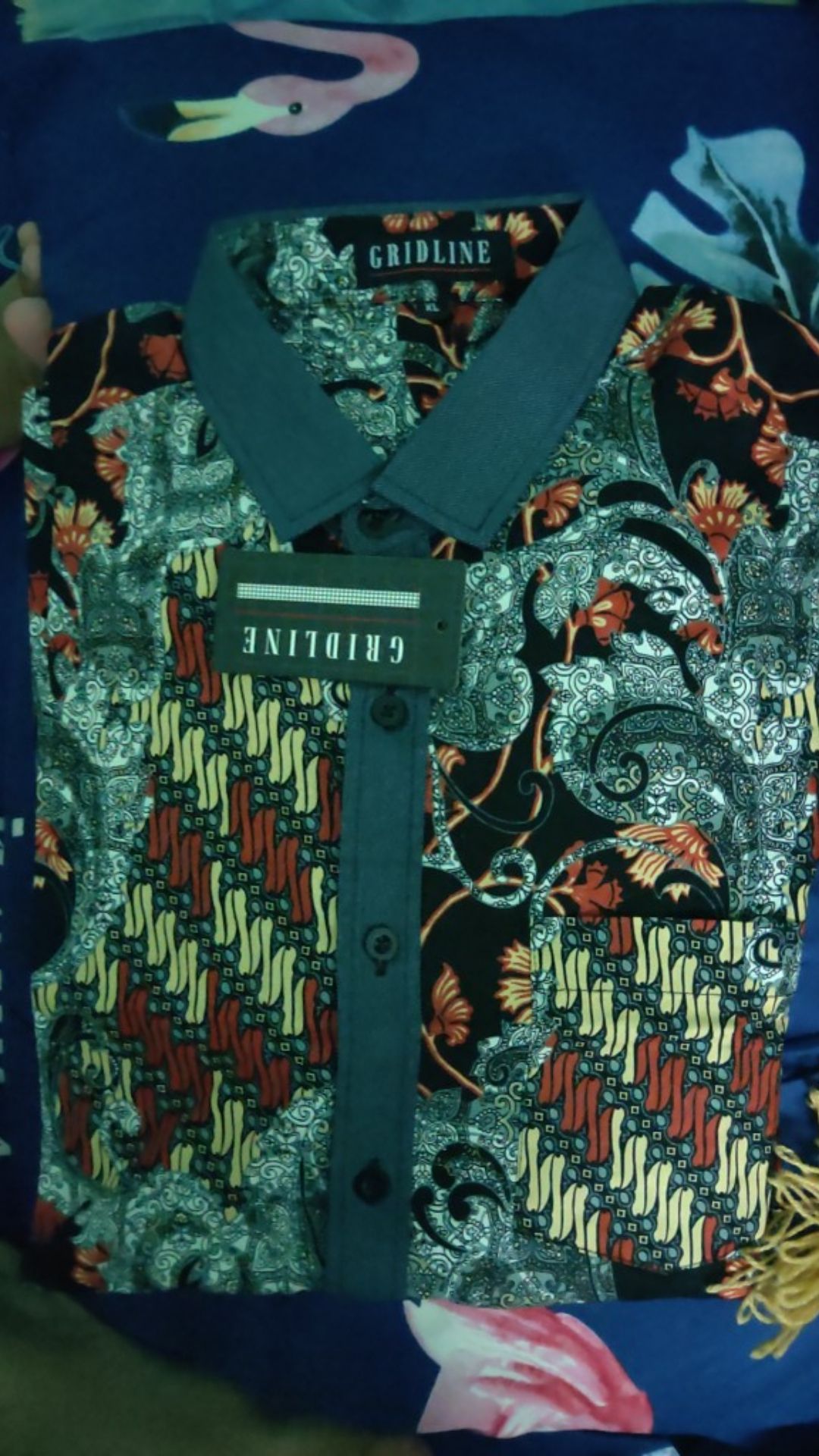 [gridline - R037] Kemeja Batik Pria Katun Lengan Pendek Regular Batik