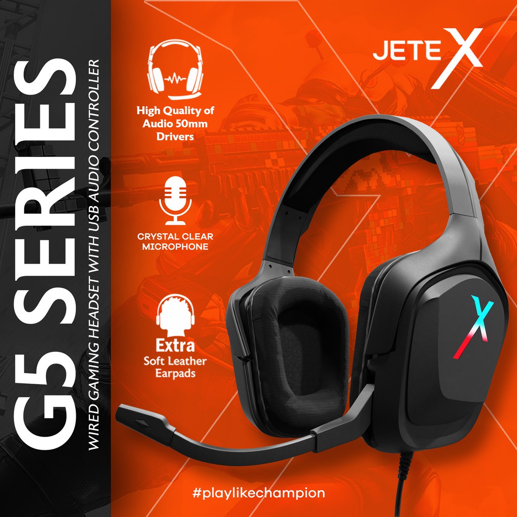 JETE X Headphone Gaming G5 Series With RGB Lighting