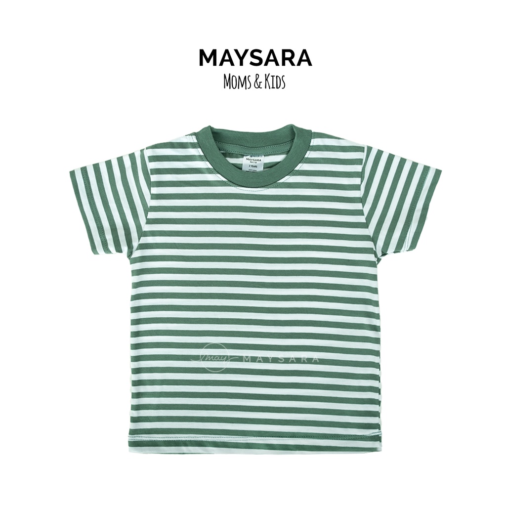 Kaos Anak Stripe Striped Garis Salur Maysara 1 2 3 4 5 Tahun