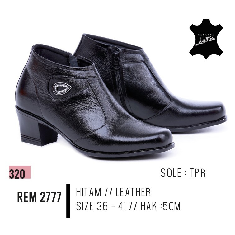 SEPATU FORMAL BOOTS DEWASA WANITA REM 2777 GAREU SHOES ASLI ORI CIBADUYUT BANDUNG COD