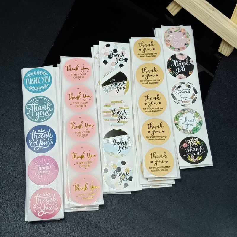 

100 PCS Stiker Thank You / Sticker Thank You MODEL DAN TULISAN NGAK BISA DIRUBAH ATAU GANTIi