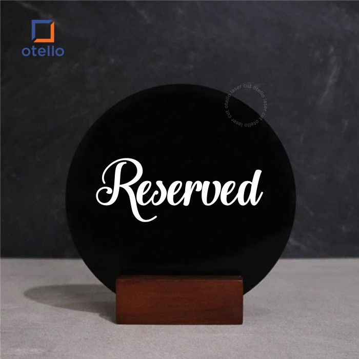 Reserved Sign Meja Akrilik Table Desk Signage Papan Duduk Acrylic Cafe