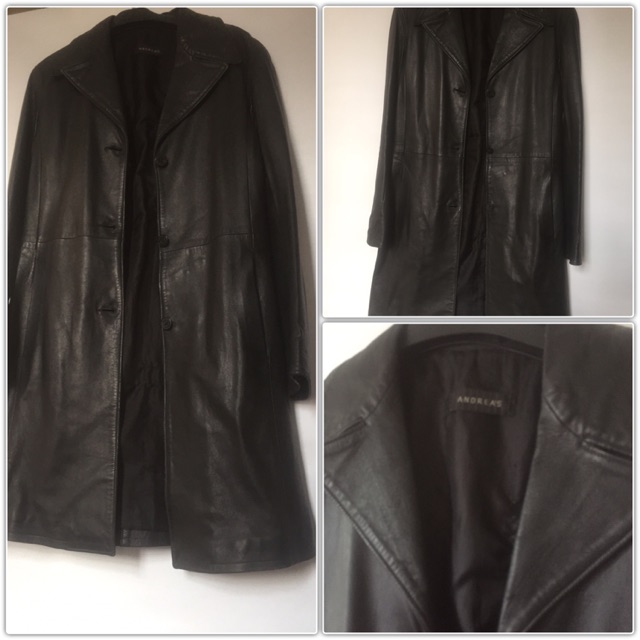 Jaket kulit WANITA - LONG COAT - kulit asli - preloved
