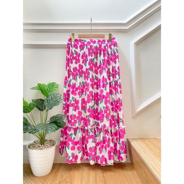 ROK 101 SUSUN MOTIF BUNGA SAKURA // SKIRT MOTIF PREMIUM