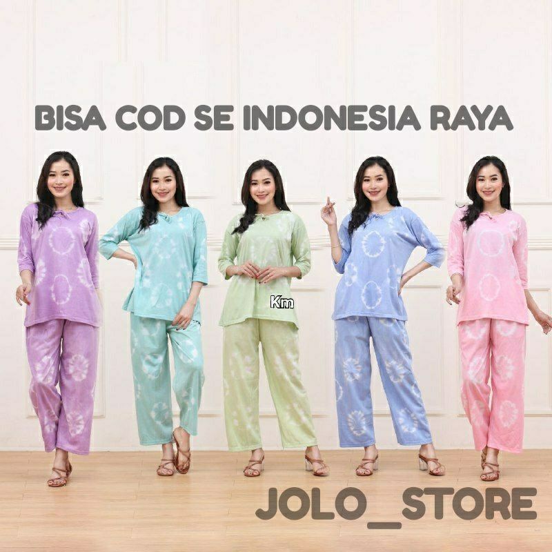 New piyama PELANGI setelan lulu by dlusia /GROSIR SETELAN CP PELANGI BAHAN KAOS ADEM  SETELAN WANITA