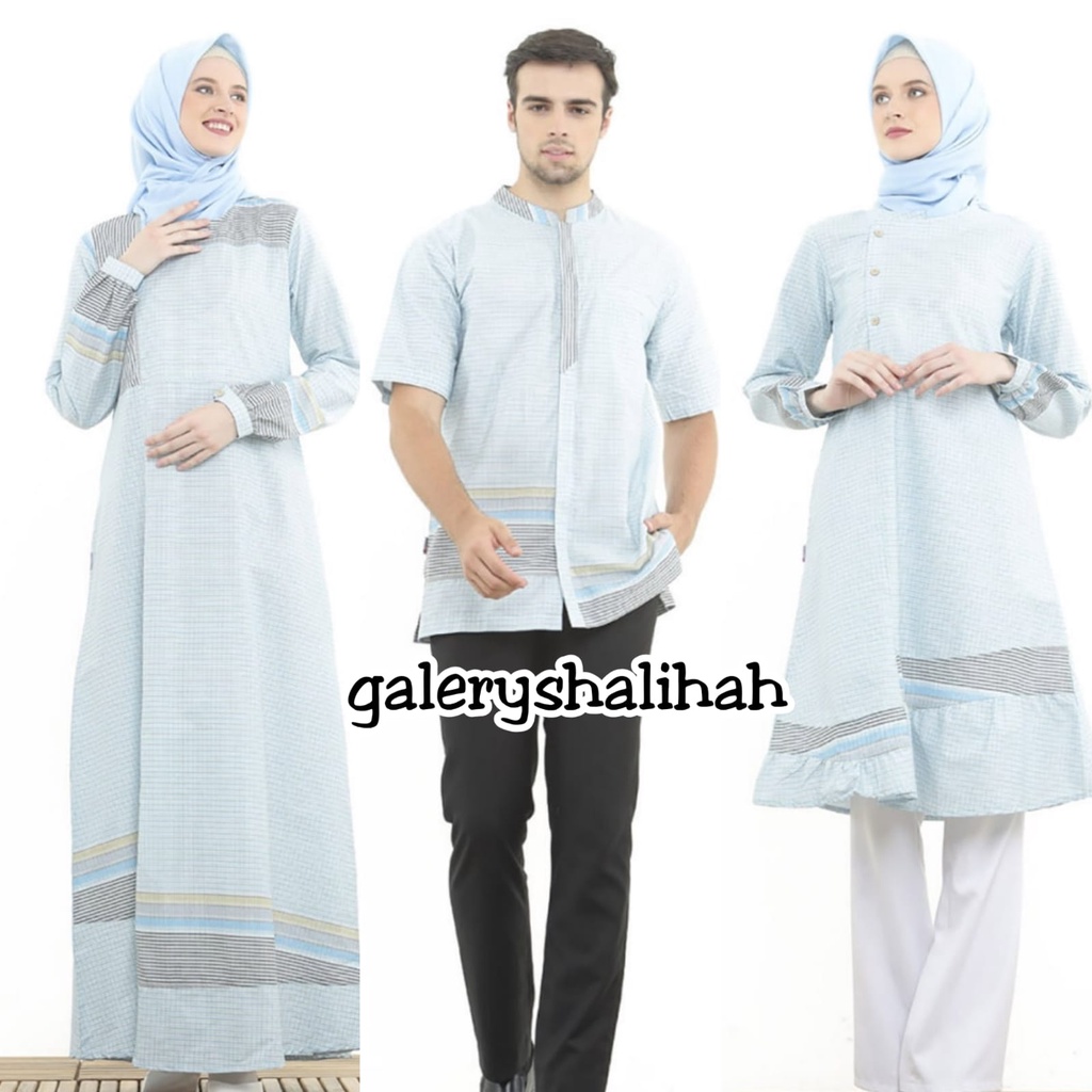 SARIMBIT RAUNA COUPLE 344 / RK 344 - KK 344 - TC 09 Biru / Bisa dibeli terpisah / fashion muslim