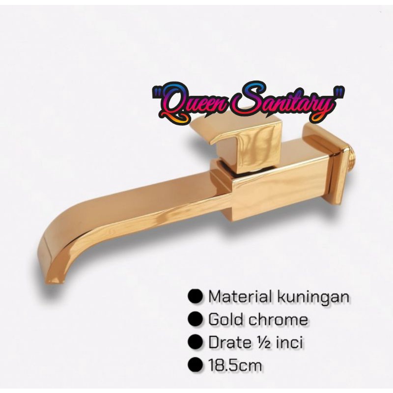 Kran Wastafel Dinding Gold /Kran Air Wastafel Dari Tembok