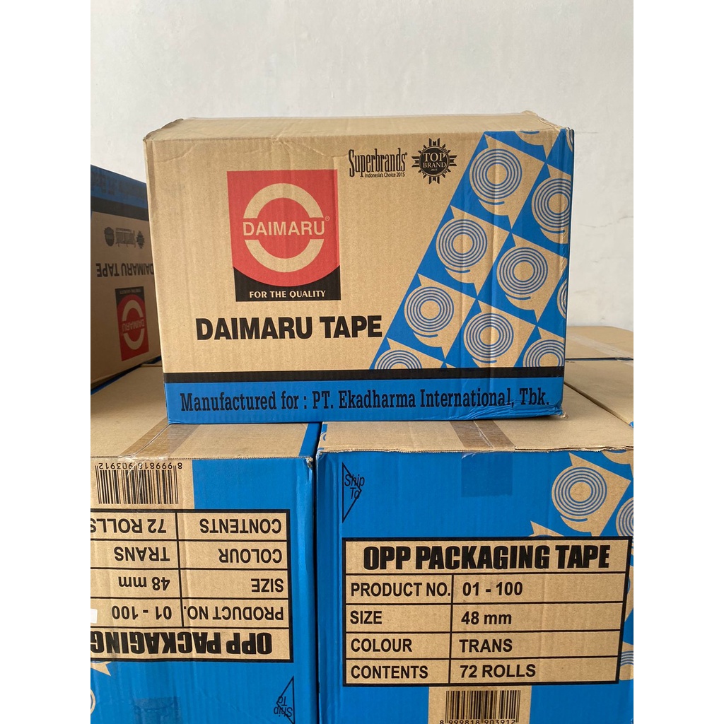 TERMURAH! GROSIR 1 DUS LAKBAN DAIMARU 2 INCH 48X90 - COKLAT - 72 ROLL