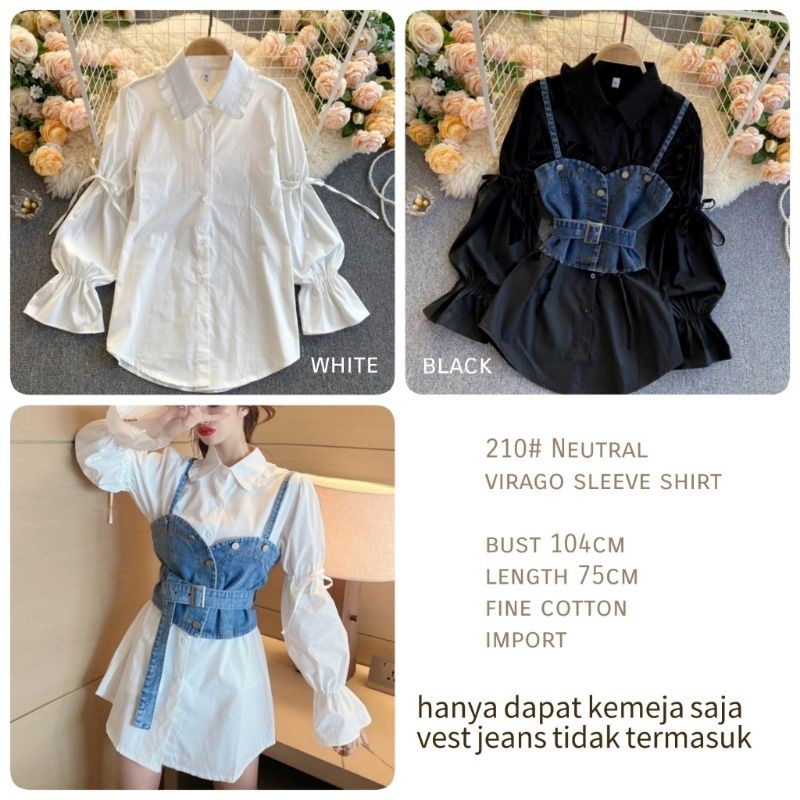 MDLV ~ 210 NEUTRAL VIRAGO SLEEVE SHIRT ( HANYA KEMEJA ) ATASAN LENGAN PANJANG IMPORT / FASHION IMPOR