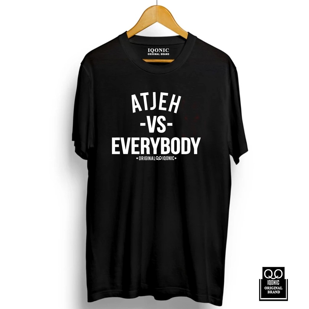 Kaos Distro Men &amp; Women ACEH VS EVERYBODY Text White-  Original Premium Quality 100% Catoon