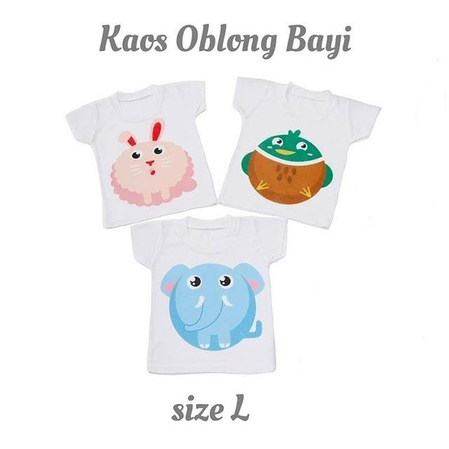 Kaos Oblong Bergambar size L/Kaos Bayi/Atasan Bayi
