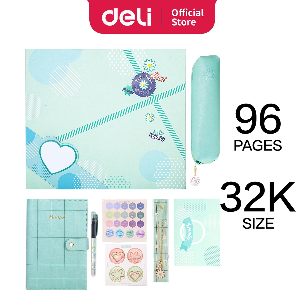 

Deli Buku Hard Cover Pulpen Set Pink/Hijau, Permukaan Kulit 96 Halaman SZ630 SZ631