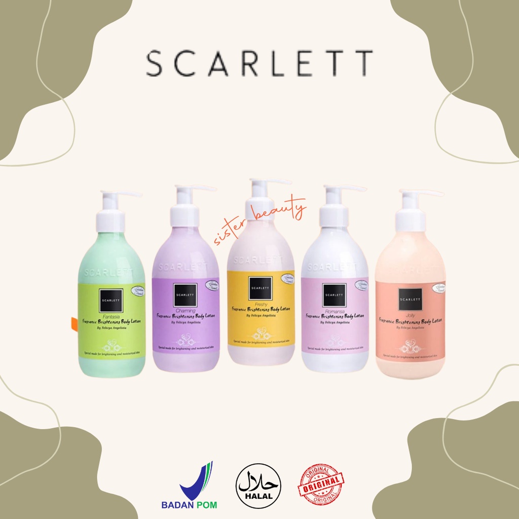 Jual Scarlett Whitening Body Lotion Jolly / Romansa / Charming / Fantasia / Freshy 300ml
