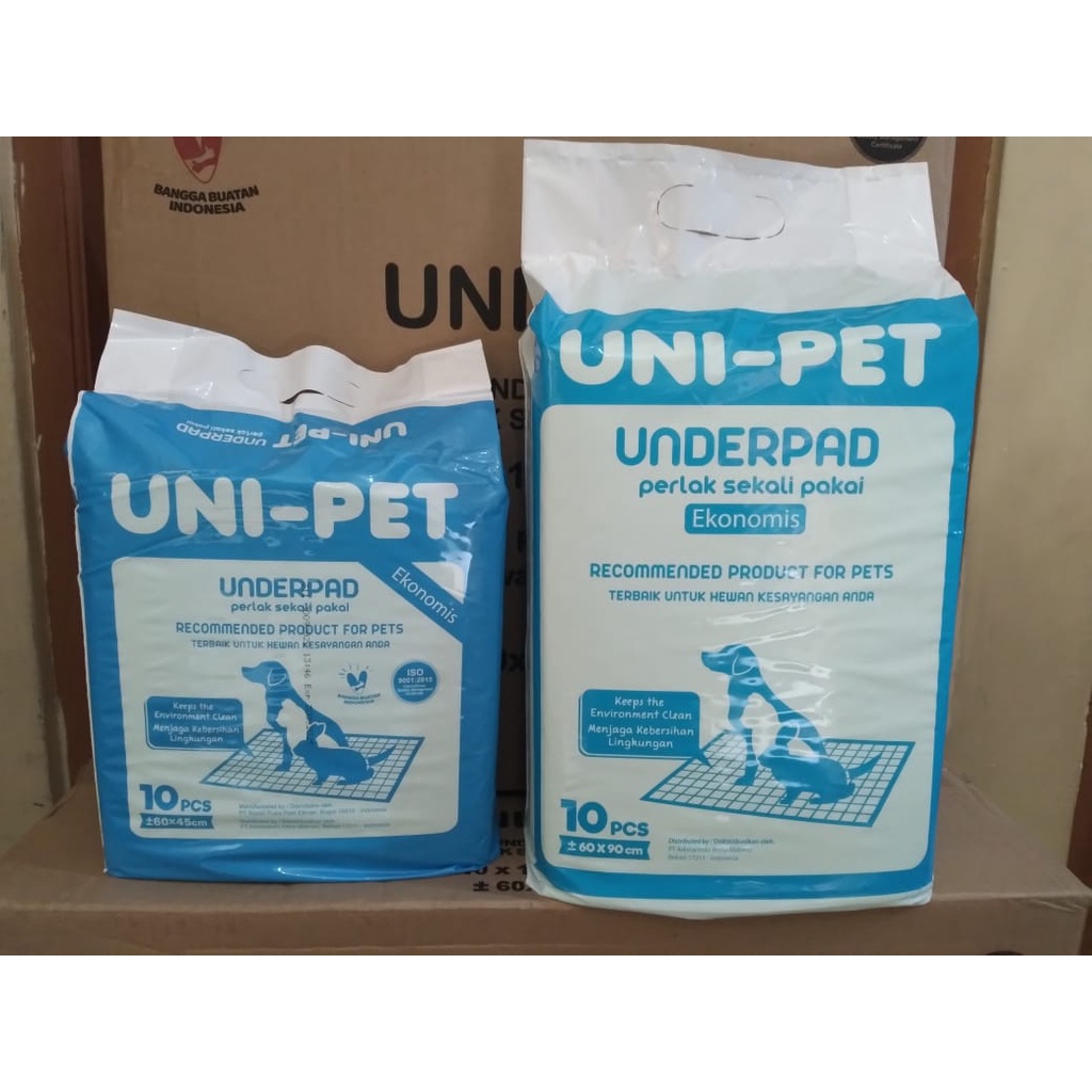 UNI-PET UNDERPAD  Perlak Alas Pipis BAB Hewan Anjing Kucing Kelinci Hamster Reptil 1 bag isi 10 pcs