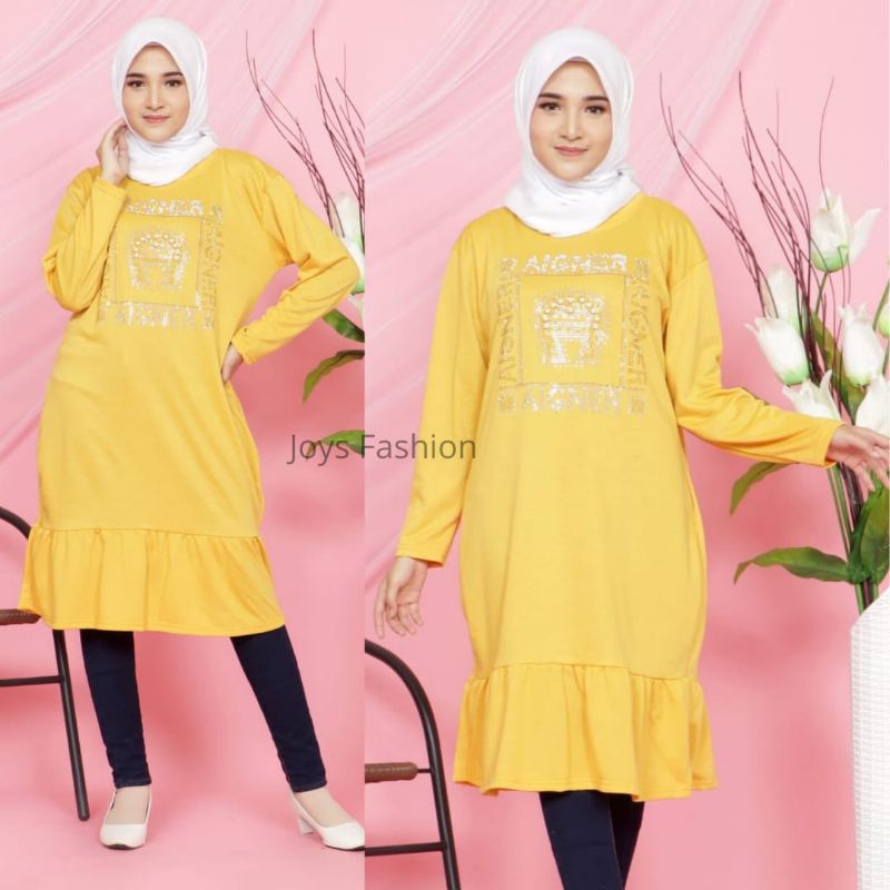 JF Atasan Tunik Kaos Babyterry Jumbo Tunik Wanita Mote Rampel Muslimah Terbaru ENER