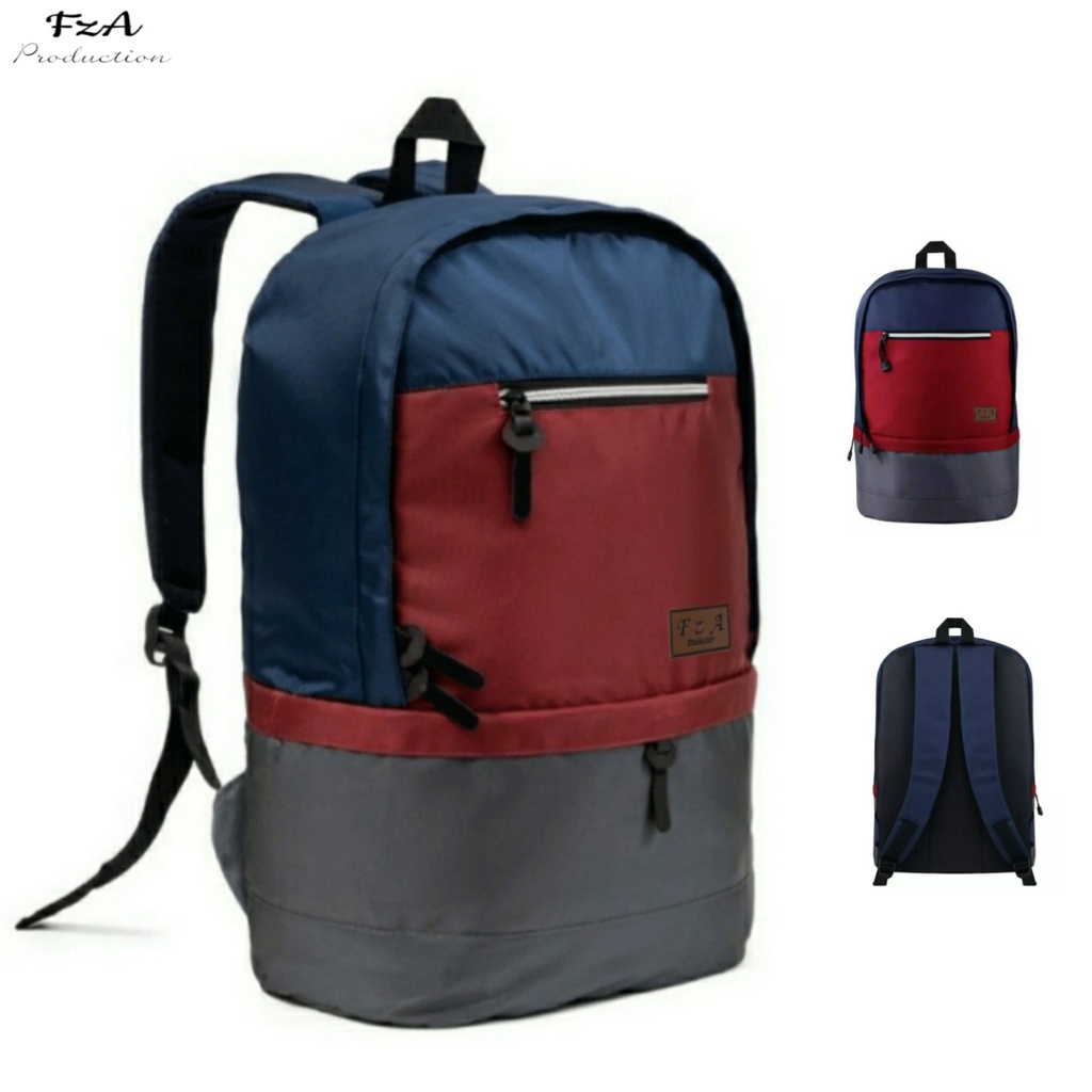 Tas Pria Ransel Hoozler Trager Grey Maroon Black Backpack casual distro FREE JAM TANGAN SPORT